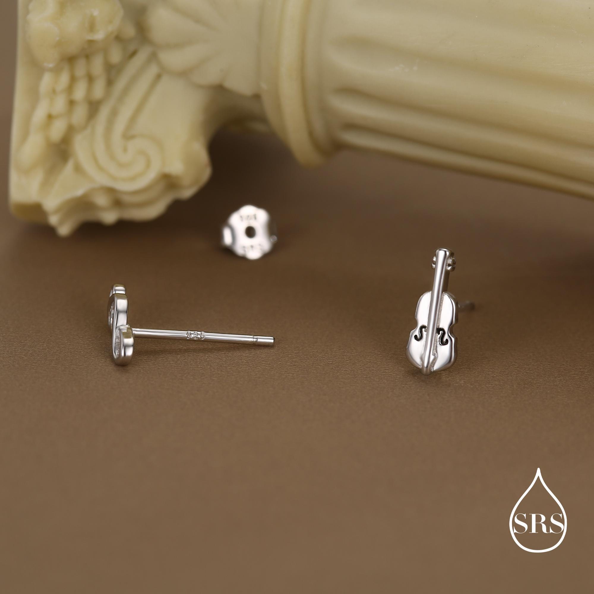 Miniblings Orecchini A Violino In Argento Sterling 925 | Gioielli Artigianali Placcati, Fatti A Mano A Berlino, Idea Regalo Per Musicisti