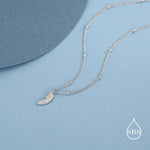 Tiny and Delicate Angel Wing Pendant Necklace in Sterling Silver with a Satellite Chain, Bird Necklace, Silver or Gold or Rose Gold