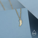 Tiny and Delicate Angel Wing Pendant Necklace in Sterling Silver with a Satellite Chain, Bird Necklace, Silver or Gold or Rose Gold