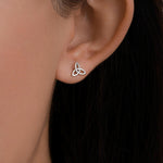 Sterling Silver Trinity Knot 18g Ball Back Screw Back Earrings