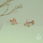 Sterling Silver Celtic Knot Flat-Back Studs, 16G 8mm Internally Threaded Flat Back Earrings