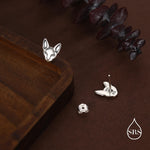 Sphynx Cat Stud Earrings in Sterling Silver