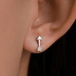 Sterling Silver Tiny Little Arrow Stud Earrings, Silver or Gold, Dainty, Cute, Quirky and Fun Jewellery