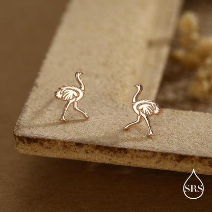 Sterling Silver Ostrich Stud Earrings