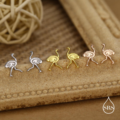 Sterling Silver Ostrich Stud Earrings