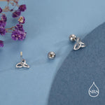 Sterling Silver Trinity Knot 18g Ball Back Screw Back Earrings
