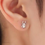 Mismatched Stag Beetle Stud Earrings in Sterling Silver, Silver, Gold or Rose Gold, Asymmetric Beetle Earrings, Bugs Earrings,