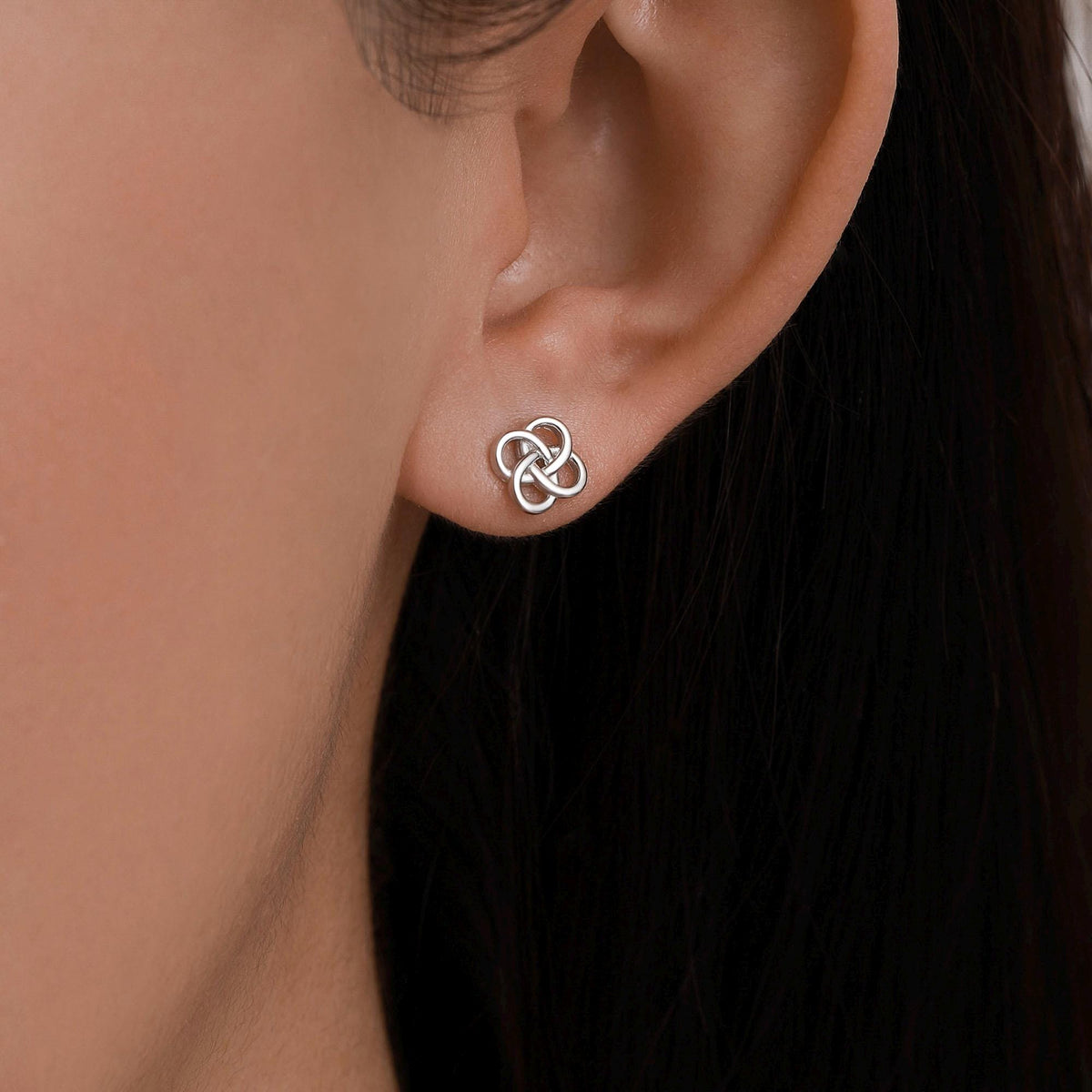 Sterling Silver Celtic Knot 16g Flat Back Stud Earrings UK