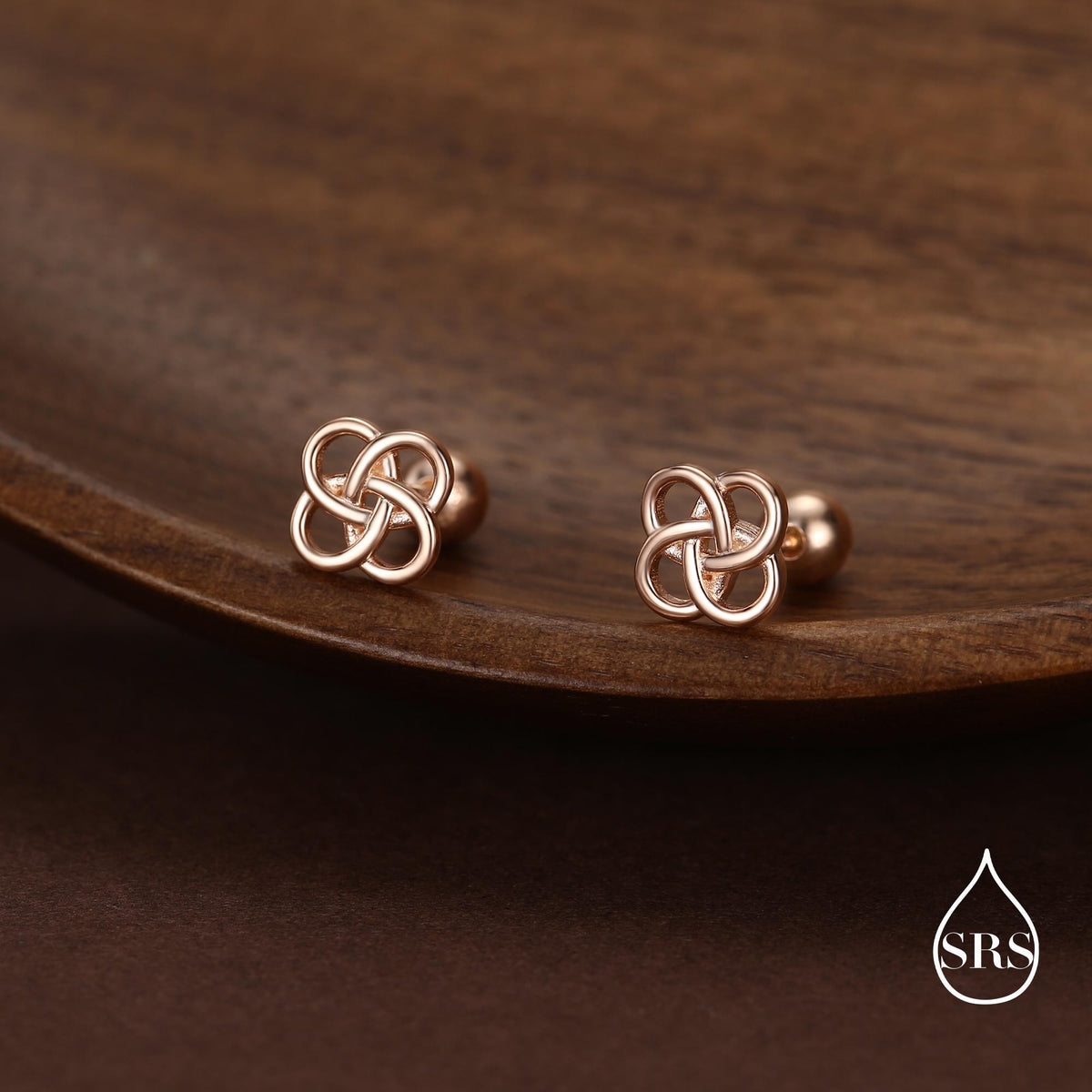 Sterling Silver Celtic Knot 18g Screw Back Stud Earrings UK