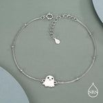 Sterling Silver Ghost Charm Bracelet