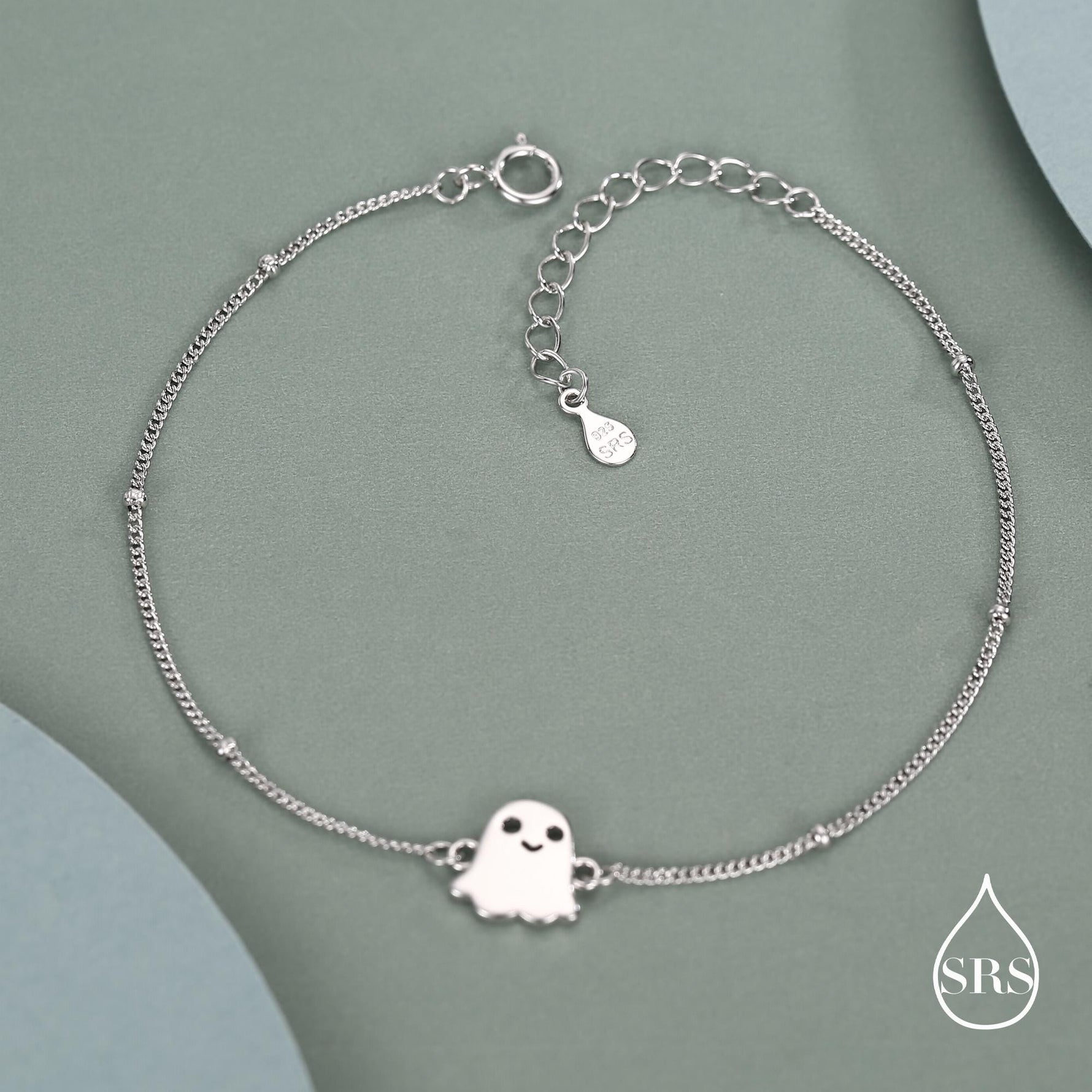 Sterling Silver Ghost Charm Bracelet