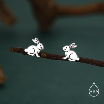 Sterling Silver Rabbit Stud Earrings