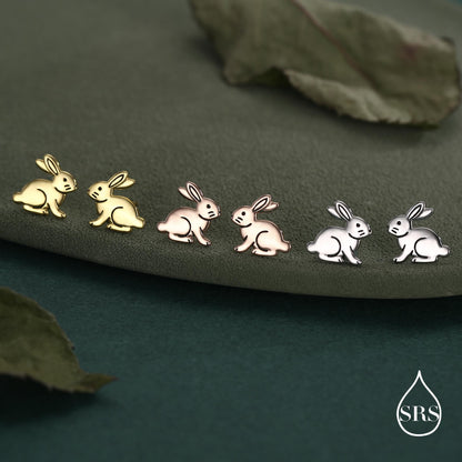 Sterling Silver Rabbit Stud Earrings