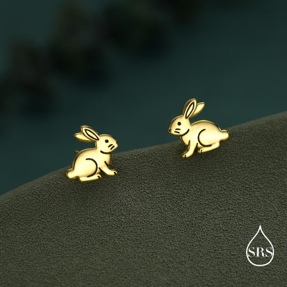 Sterling Silver Rabbit Stud Earrings