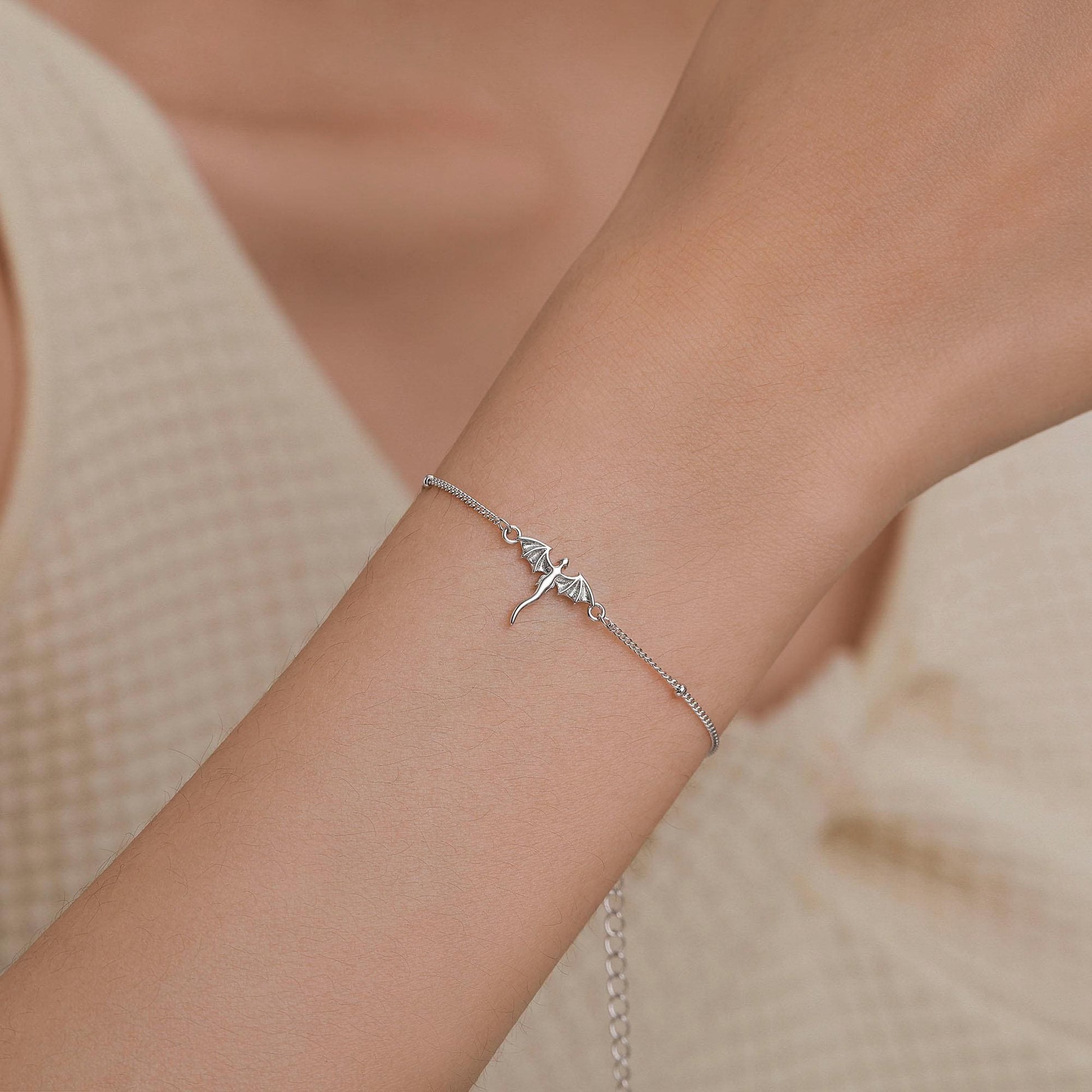 Sterling Silver Dragon Charm Bracelet
