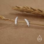 Wheat Stud Earrings in Sterling Silver, Silver or Gold, Nature Inspired, Botanical Earrings