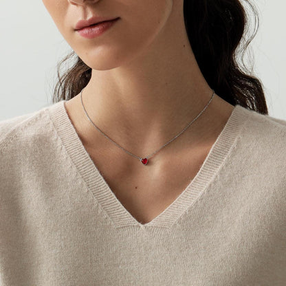 Genuine Red Onyx Heart Pendant Necklace in Sterling Silver, Silver or Gold, Natural Red Onyx Necklace, Red Carnelian Heart Pendant