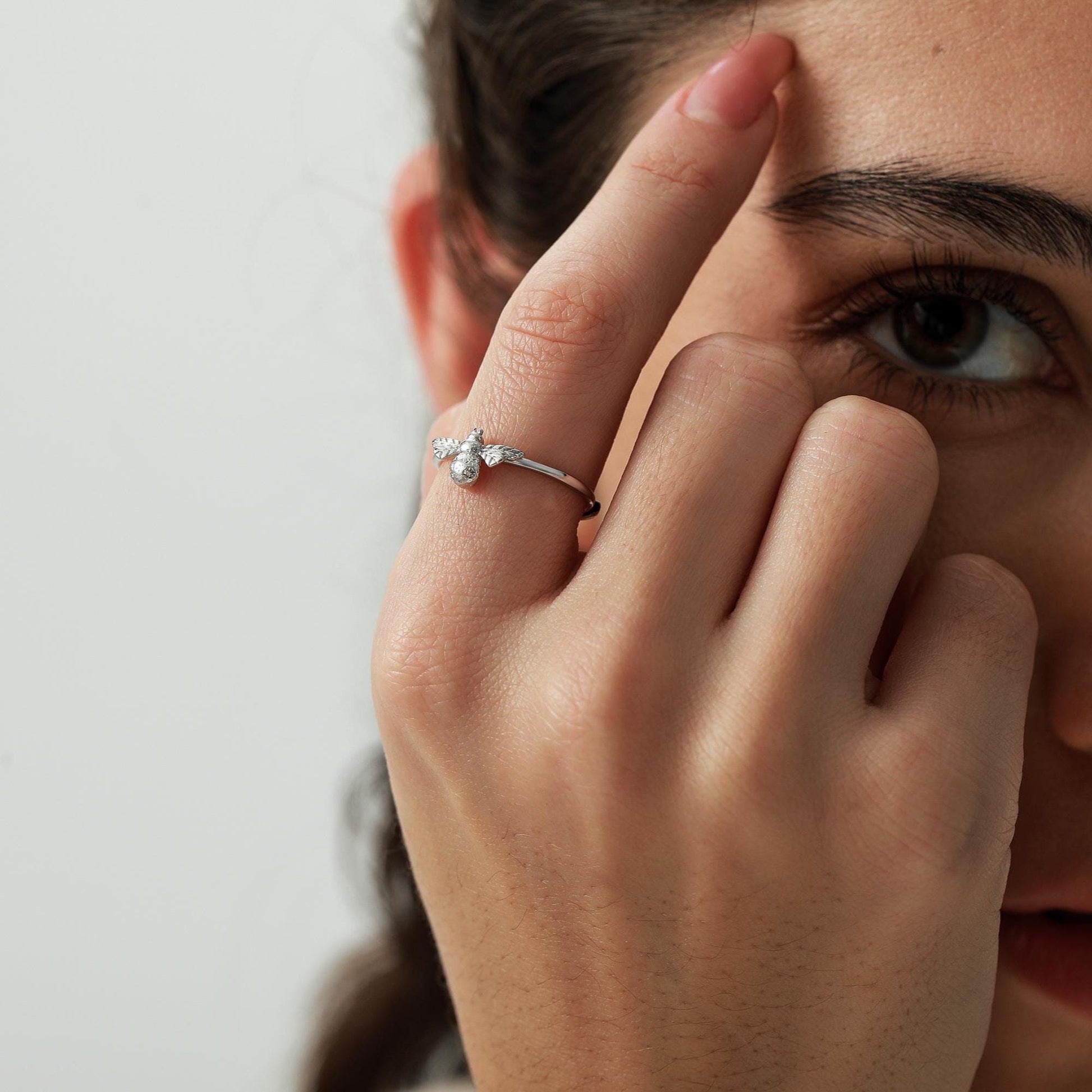 Bumble Bee Ring in Sterling Silver, Adjustable Size, Silver or Gold, Bee Ring, Honey Bee Ring, Nature Jewellery, Animal Ring, Bee Jewellery