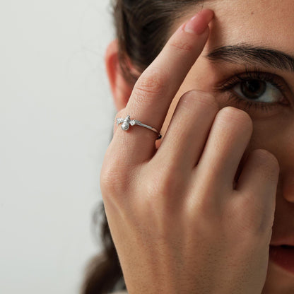 Bumble Bee Ring in Sterling Silver, Adjustable Size, Silver or Gold, Bee Ring, Honey Bee Ring, Nature Jewellery, Animal Ring, Bee Jewellery