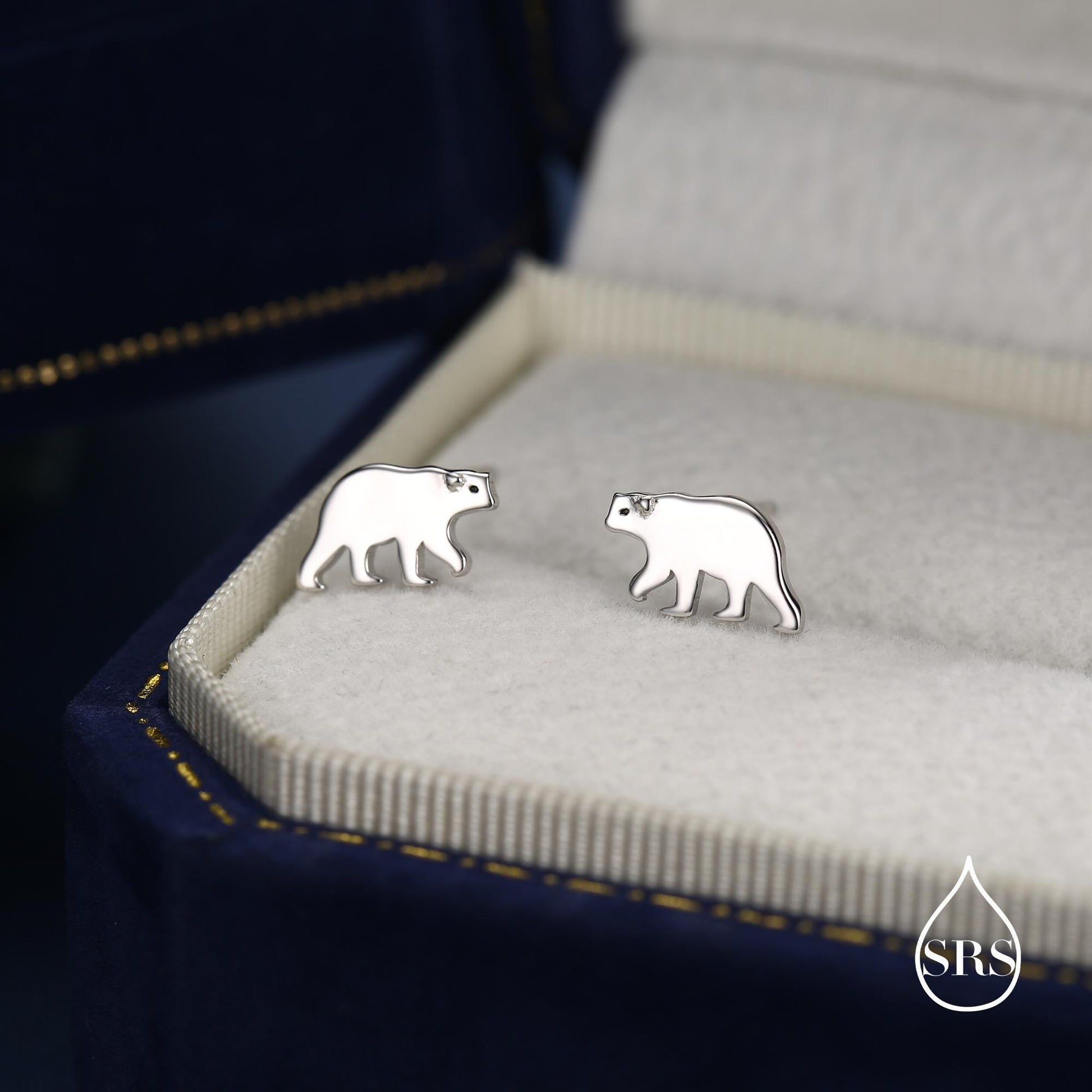 Brown Bear Stud Earrings in Sterling Silver, Silver or Gold, Nature Inspired, Fun and Quirky Earrings