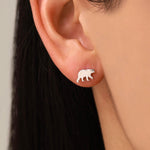 Brown Bear Stud Earrings in Sterling Silver, Silver or Gold, Nature Inspired, Fun and Quirky Earrings