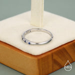Sapphire Blue & Clear CZ Half Eternity Ring