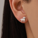 Sterling Silver Labrador Puppy Stud Earrings