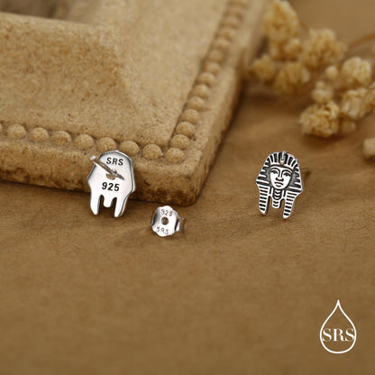 Sterling Silver Egyptian Pharaoh Stud Earrings