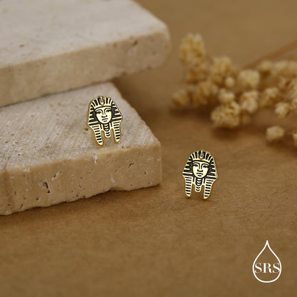 Sterling Silver Egyptian Pharaoh Stud Earrings