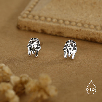 Sterling Silver Egyptian Pharaoh Stud Earrings