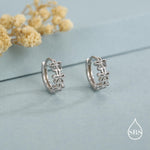 Sterling Silver Daisy Chain Huggie Hoop Earrings