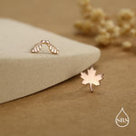 Mismatched Maple Seed & Maple Leaf Stud Earrings In Sterling Silver – Nature Inspired Asymmetric Sycamore Earrings, Botanical Jewellery