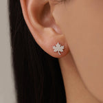 Mismatched Maple Seed & Maple Leaf Stud Earrings In Sterling Silver – Nature Inspired Asymmetric Sycamore Earrings, Botanical Jewellery