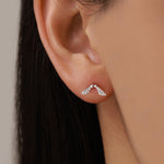 Mismatched Maple Seed & Maple Leaf Stud Earrings In Sterling Silver – Nature Inspired Asymmetric Sycamore Earrings, Botanical Jewellery