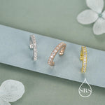 Sterling Silver CZ Crystal Ear Cuff, Fine Pave Ear Cuff, Silver, Gold and Rose Gold, None-Pieced Earrings, Wrap Earrings,