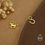 Mismatched Horse and Horse Shoe Charms for Huggie Hoops in Sterling Silver, Sold as a Asymmetric Pair, Silver or Gold or Rose Gold