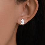 Oak Leaf Stud Earrings in Sterling Silver, Petite Acorn Leaf Earrings, Small Leaf Stud, Nature Inspired