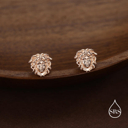 Sterling Silver Medusa Head Stud Earrings