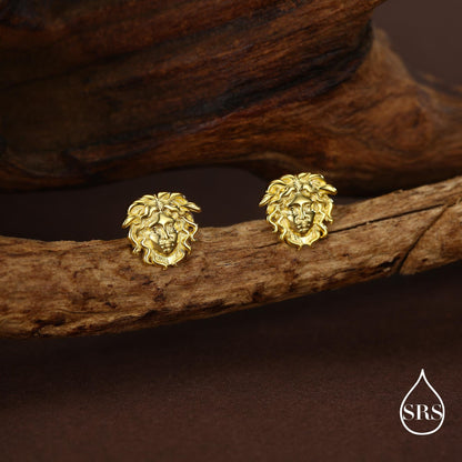 Sterling Silver Medusa Head Stud Earrings