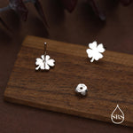 Four Leaf Clover Stud Earrings in Sterling Silver, Irish Earrings, Silver Gold or Rose Gold