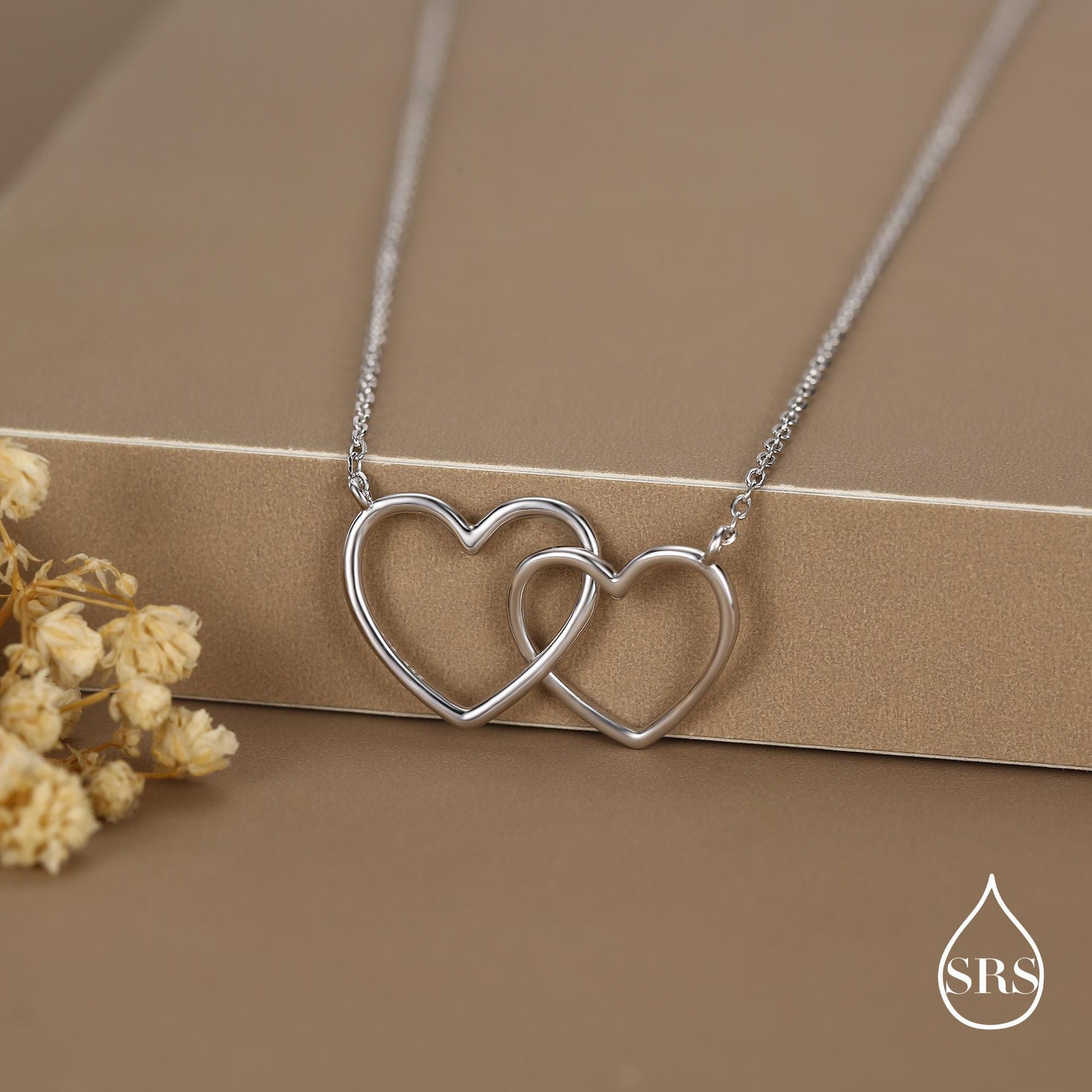 Sterling Silver Interlocking Heart Necklace