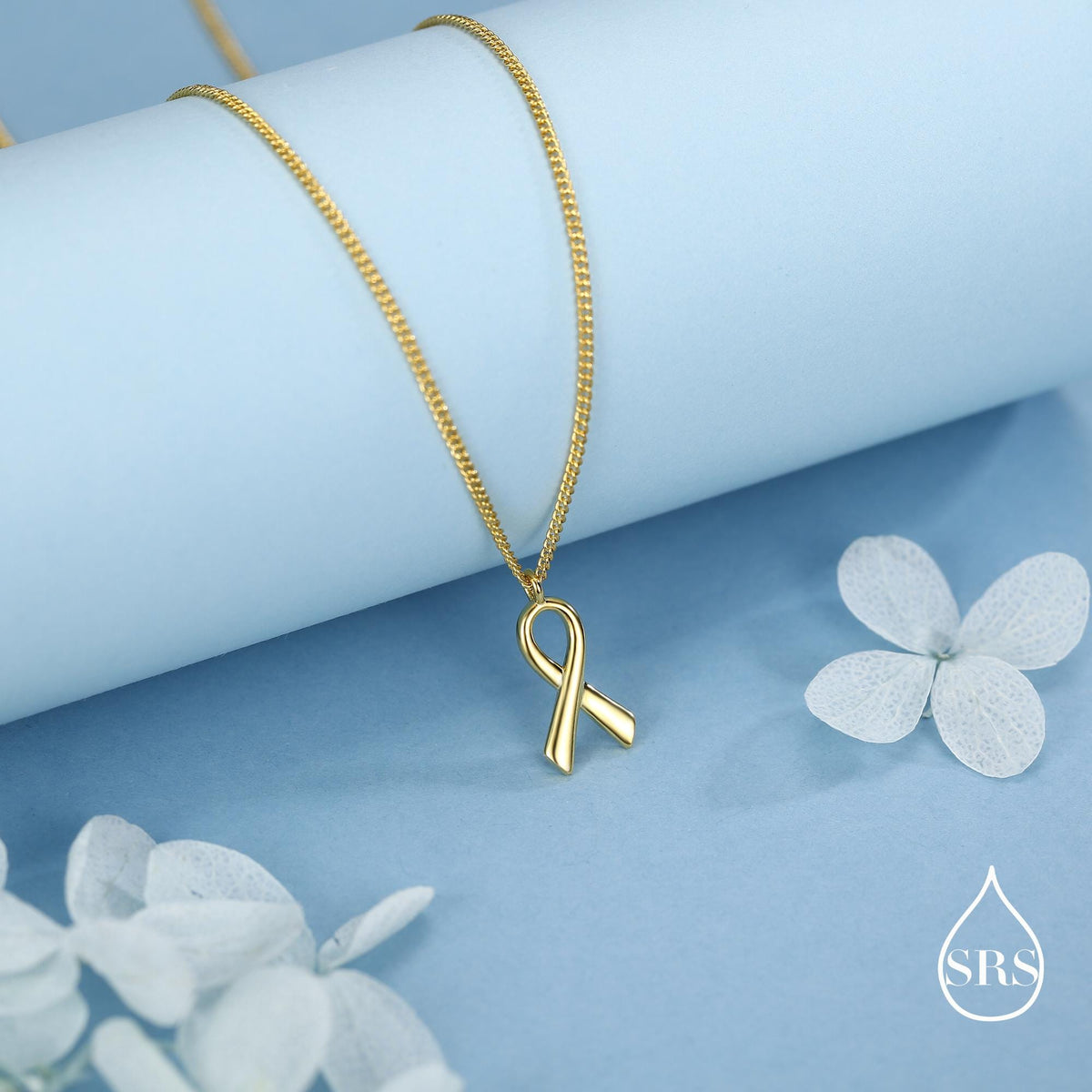 Sterling Silver Awareness Ribbon Necklace