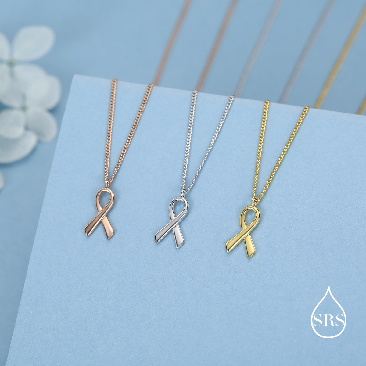 Sterling Silver Awareness Ribbon Necklace
