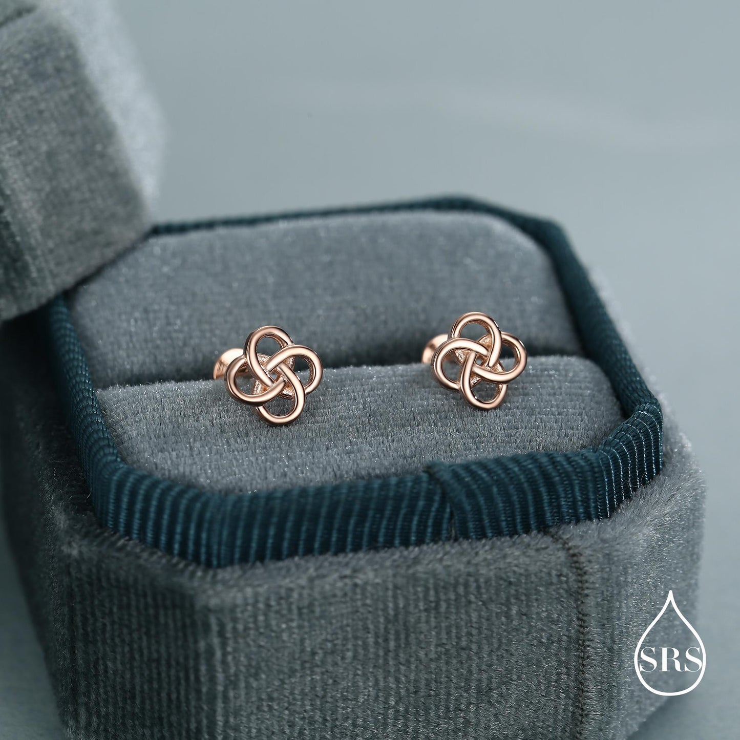 Sterling Silver Celtic Knot 16g Flat Back Stud Earrings UK