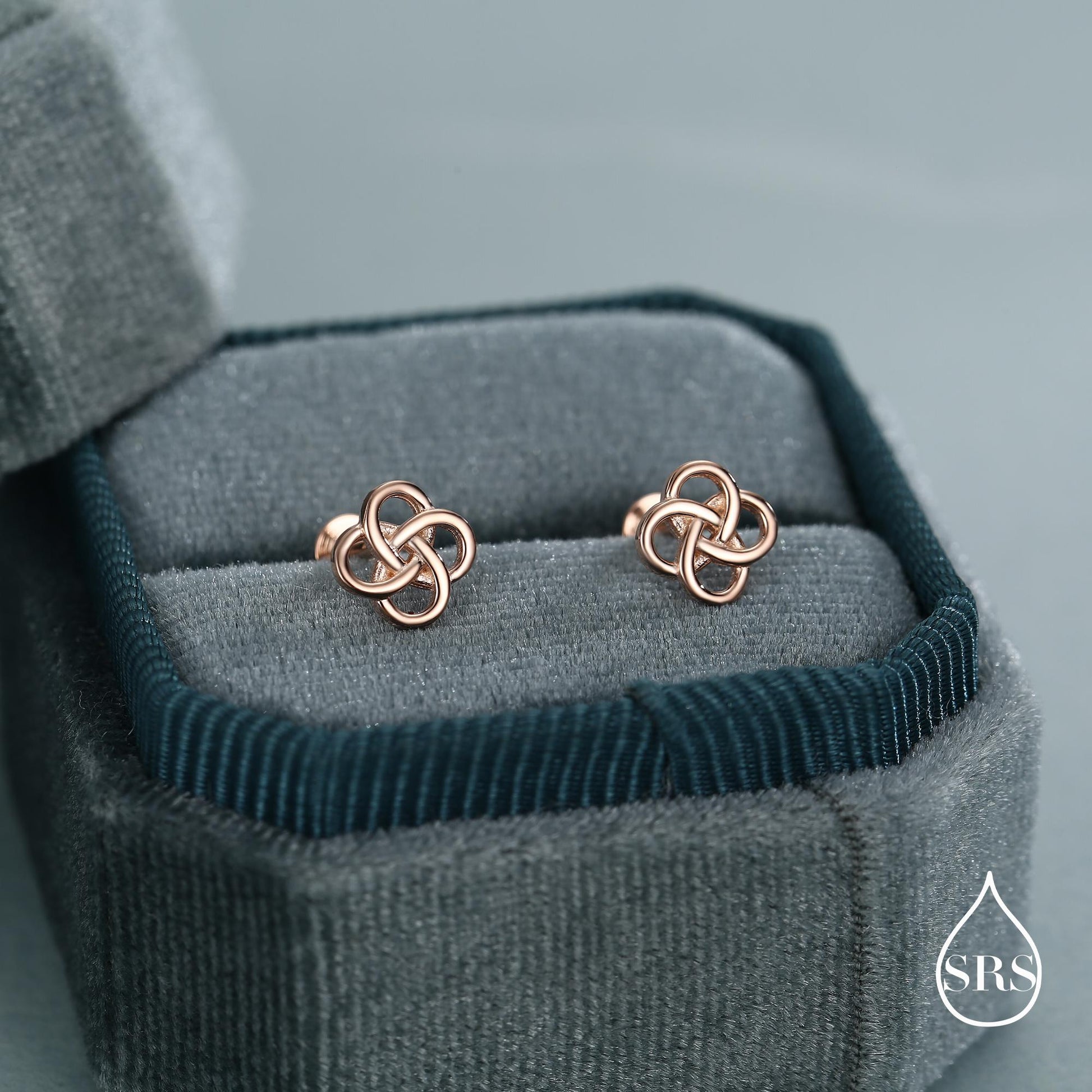 Sterling Silver Celtic Knot 16g Flat Back Stud Earrings UK