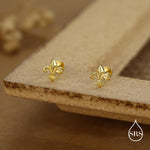 Sterling Silver Fleur de Lis 16G Threaded Flat Back Earrings