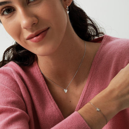 Extra Tiny Heart Bracelet in Sterling Silver, Silver or Gold or Rose Gold, Small Heart Bracelet, Silver Heart Bracelet