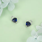 Sterling Silver Trillion Cut Sapphire Blue CZ Charms for Huggie Hoops Earrings
