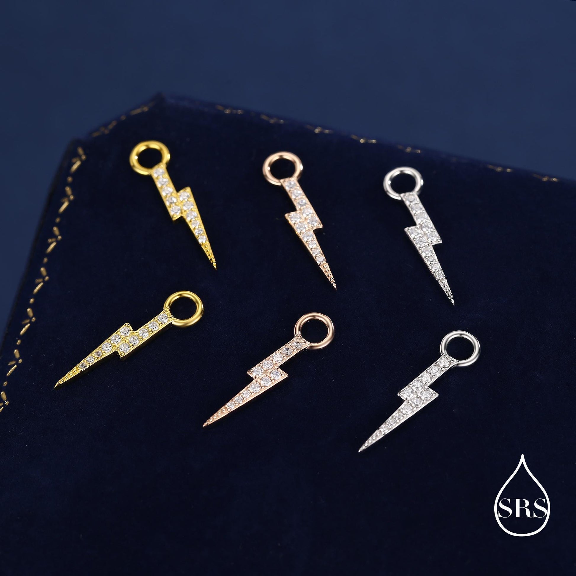 Lightning Bolt Charms for Hoop Earrings