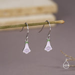 Sterling Silver Enamel Foxglove Flower Drop Earrings